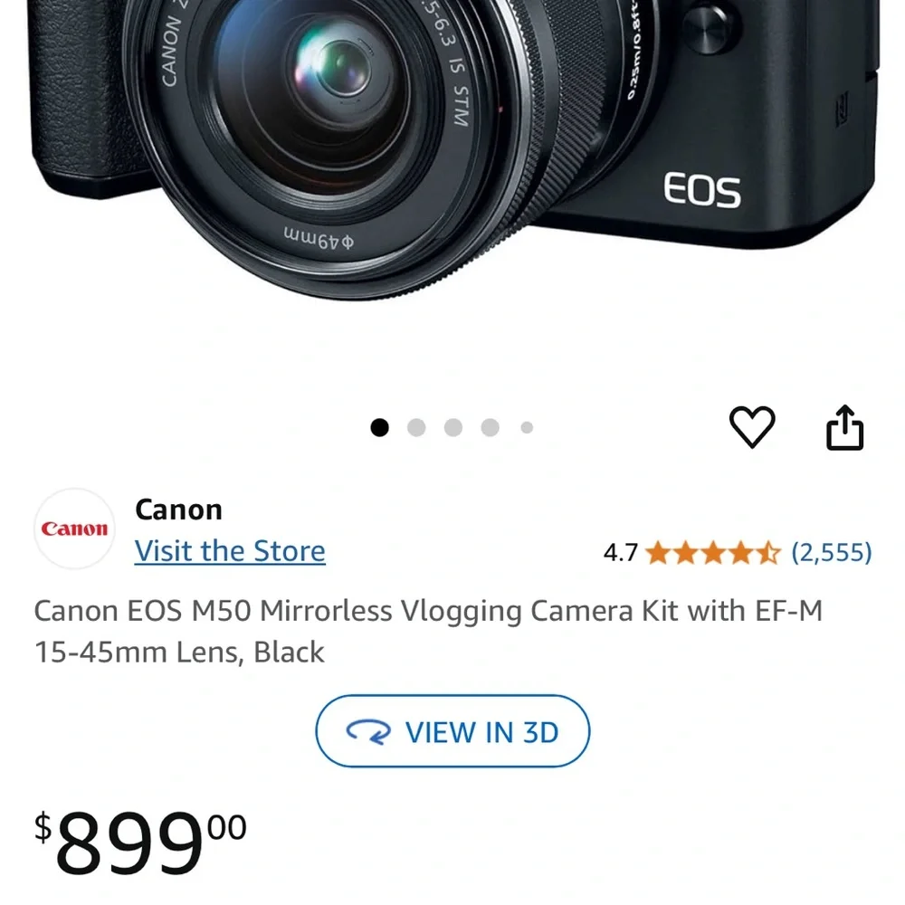 Canon EOS M50 Mirrorless Camera Bundle | Like New | Lens + Mount Adapter